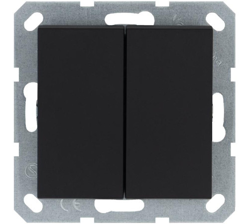Выключатель 2-кл. 10А IP20 механизм черн. матовый soft touch Jasmart G3023PB