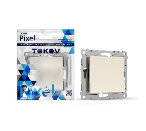 Переключатель перекрестный 1-кл. СП Pixel IP20 механизм беж. TOKOV ELECTRIC TKE-PX-P1R-C02
