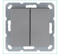 Переключатель проходной 2-кл. 10А IP20 механизм алюм. Jasmart G3022S