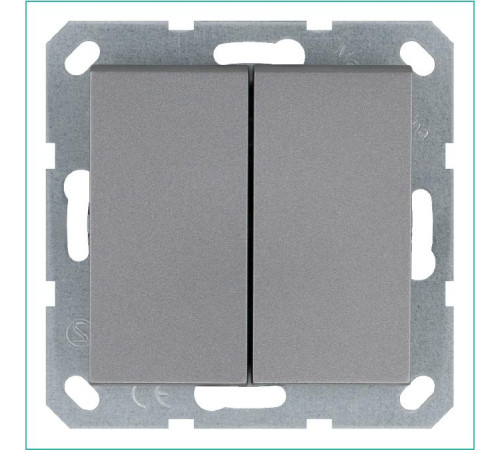 Переключатель проходной 2-кл. 10А IP20 механизм алюм. Jasmart G3022S