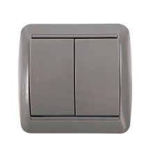 Выключатель 2-кл. ОП Клио 10А IP44 сер. UNIVersal К2223-Gr