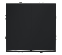 Переключатель проходной 2-кл. СП S70 10А с подсветкой механизм графит Voltum VLS020407