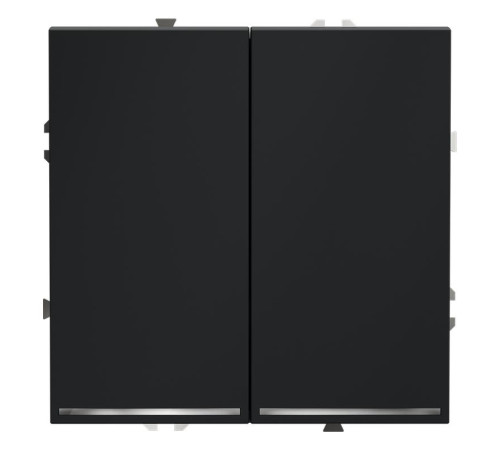 Переключатель проходной 2-кл. СП S70 10А с подсветкой механизм графит Voltum VLS020407