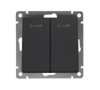 Выключатель 2-кл. СП Афина 10А IP20 с подсветкой механизм графит Universal A0123-Gr