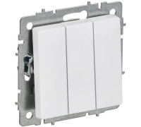 Выключатель 3-кл. СП BRITE ВС10-3-0-БрАБ 10А механизм арктич. бел. IEK BR-V30-0-10-K91