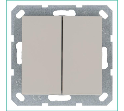 Переключатель проходной 2-кл. 10А IP20 механизм тауп Jasmart G3022T