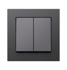 Выключатель 2-кл. AtlasDesign сх.5 10АХ в сборе базальт SE ATN001452