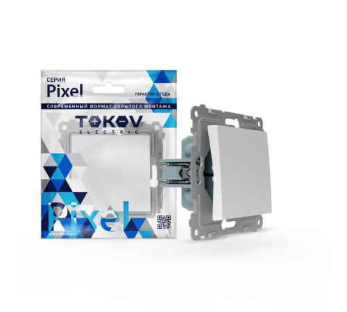 Переключатель 1-кл. СП Pixel IP44 механизм бел. TOKOV ELECTRIC TKE-PX-P1-C01-IP44