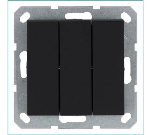 Выключатель 3-кл. 10А IP20 механизм черн. матовый soft touch Jasmart G3031PB