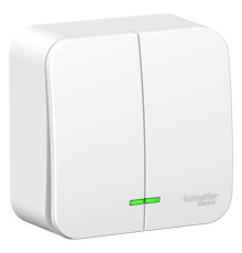 Выключатель 2-кл. ОП Blanca 6А IP20 (сх. 5) 250В с подсветкой бел. SE BLNVA065101