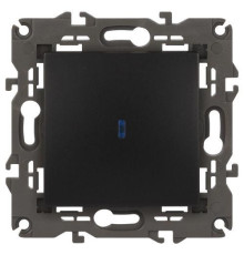 Выключатель 1-кл. СП Elegance 14-1102-05 10А IP20 250В 10AX с подсветкой механизм антрацит Эра Б0034219