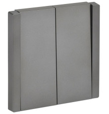 Выключатель перекрестный 2-кл. СП FORTE&PIANO 10А FP509 сталь IEK FP-V23-0-10-1-K46