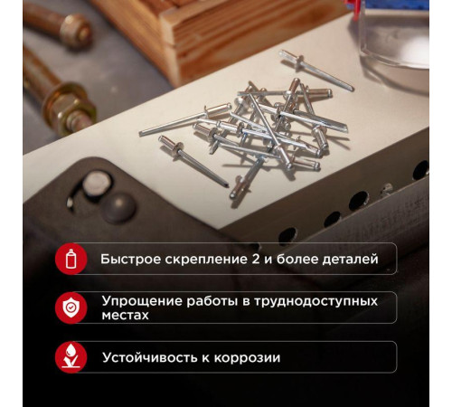Заклепки 4.8х8мм (уп.50шт) Rexant 12-5362