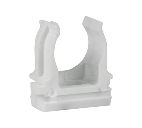 Держатель для труб (клипса) d20мм бел. (уп.10шт) Plast EKF derj-z-20-white